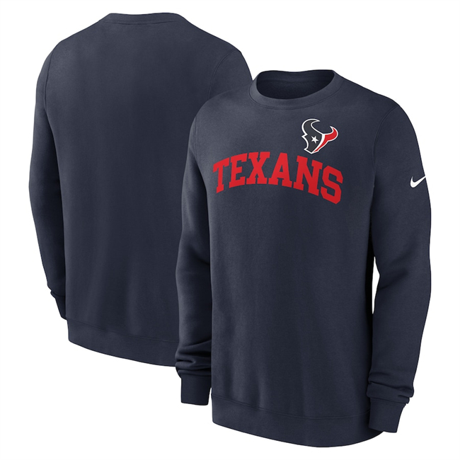 Men's Navy Houston Texans Club Pullover Sweatshirt